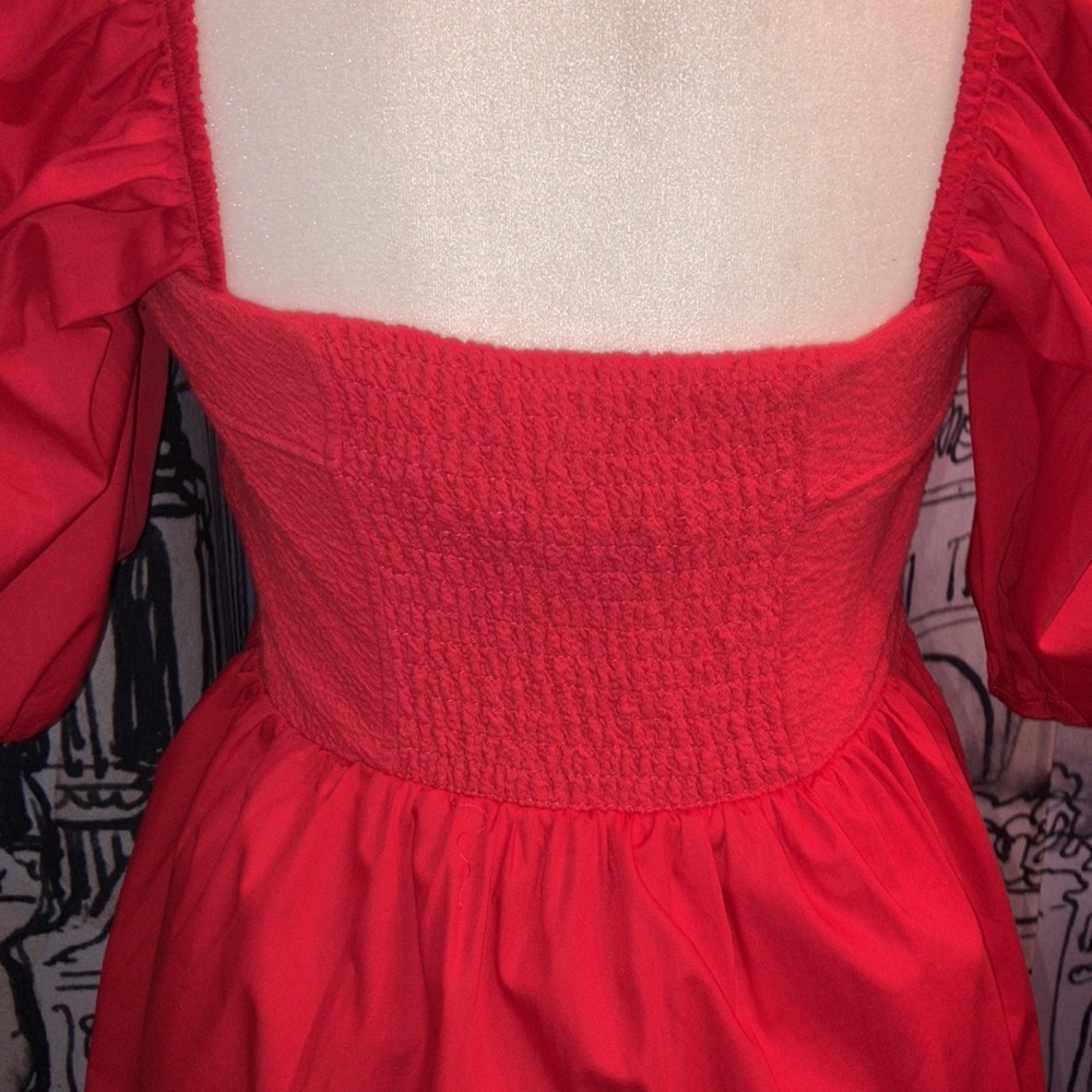 Maeve Anthropologie Puffed-Sleeved Sweetheart Mini Dress - Picture 10 of 15
